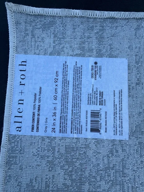 Allen + Roth Textured Gray Rug - Picture 6 of 6